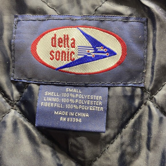 Delta Sonic Jacket Size Small Red Black Lined Logo Full Zip Insulated Fleece - Picture 7 of 11